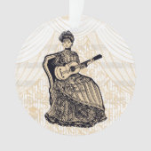 Mooie dame met gitaar ornament (voorkant)