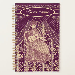 Mooie dame met gitaar planner
