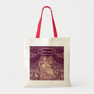 Mooie dame met gitaar tote bag