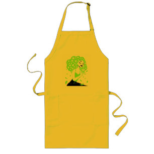 Mooie dame met rozen lang schort