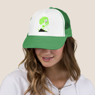 Mooie dame met rozen trucker pet
