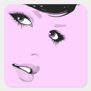 Mooie dame vierkante sticker