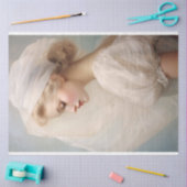 Mooie dame witte sluier en jurk decoupage tissuepapier (Craft)