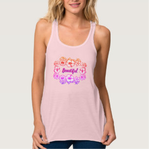Mooie dames bloemendruk topje tanktop