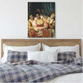 Mooie dames op een middeleeuws balkon canvas afdruk (Insitu (Slaapkamer))