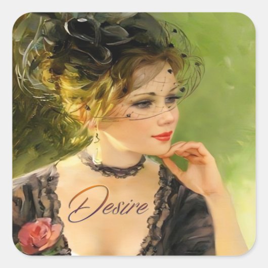 Mooie Dames Vierkante Stickers (Voorkant)