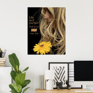 Mooie dameshaarventilator hair salon poster