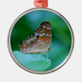 Mooie Danaus Plexippus Butterfly op Leaf. Metalen Ornament