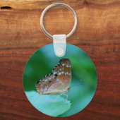 Mooie Danaus Plexippus Butterfly op Leaf. Sleutelhanger (Voorkant)