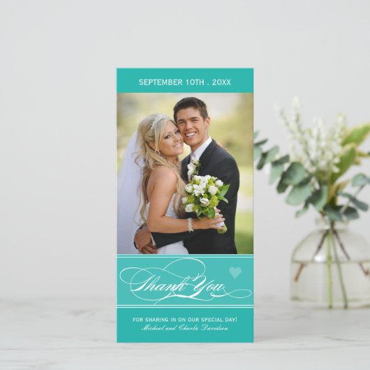 Mooie dank u fotokaart (4x8) bedankkaart (Staand voorkant)