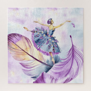 Mooie dansende Ballerina met veren Legpuzzel