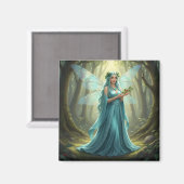 Mooie december turquoise fee magneet (Voorkant / Achterkant)