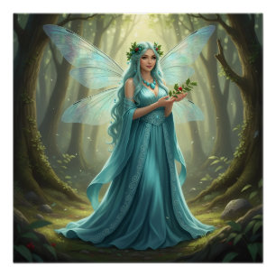 Mooie december turquoise fee perfect poster