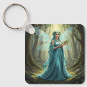 Mooie december turquoise fee sleutelhanger