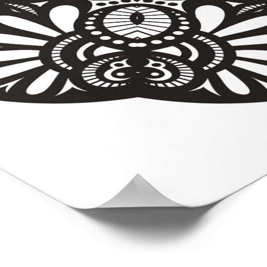 Mooie Deco Black Square Doodle 2 Poster (Hoek)