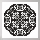 Mooie Deco Black Square Doodle 2 Poster (Voorkant)