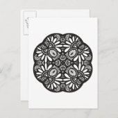 Mooie deco Black Square Doodle Briefkaart (Voorkant / Achterkant)