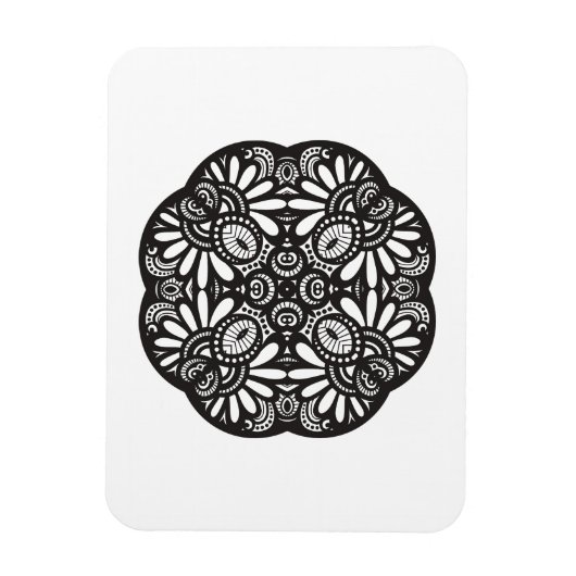 Mooie deco Black Square Doodle Magneet (Verticaal)