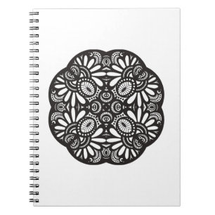 Mooie deco Black Square Doodle Notitieboek