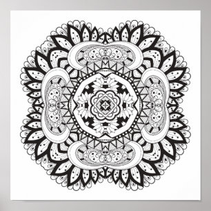 Mooie Deco Square Doodle 2 Poster