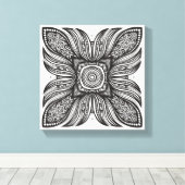 Mooie Decor Vierkante Doodle 6 Canvas Afdruk (Insitu (Houten vloer))