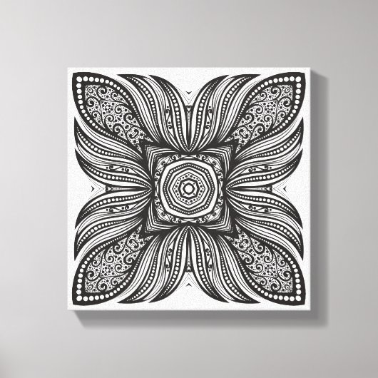 Mooie Decor Vierkante Doodle 6 Canvas Afdruk (Voorkant)