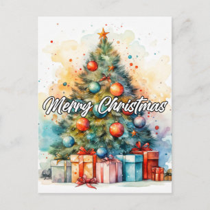 Mooie decoratieve kerstboom briefkaart