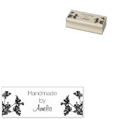 Mooie Delicate Bloem Handgemaakte Houten Kunststem Rubberstempel (Gestempeld)