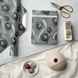 Mooie Delicate Bloemen Tulp Boeket Inpakpapier