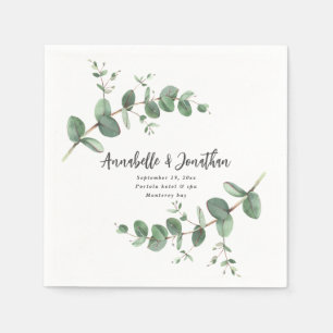 Mooie, delicate eucalyptusplantage servet