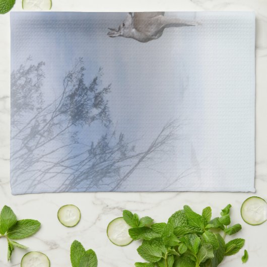 Mooie Der en Jay in de sneeuwbijl Theedoek (Gevouwen)