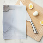 Mooie Der en Jay in de sneeuwbijl Theedoek (Quarter Fold)