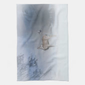 Mooie Der en Jay in de sneeuwbijl Theedoek (Verticaal)