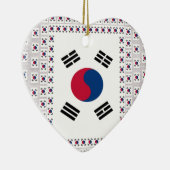 Mooie diagonale Koreaanse vlag: een oneindige kuns Keramisch Ornament (Rechts)