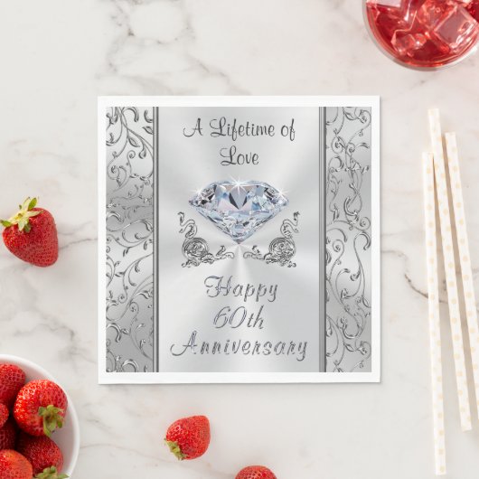 Mooie Diamond 60e Jubileum servetten (Insitu)