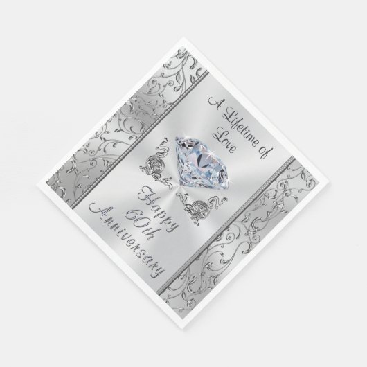 Mooie Diamond 60e Jubileum servetten (Hoek)