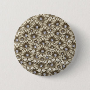 Mooie Diamond Flowers Ronde Button 5,7 Cm