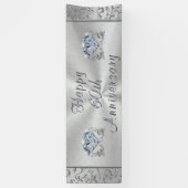 Mooie Diamond Happy 60th Jubileum Banner (Verticaal)