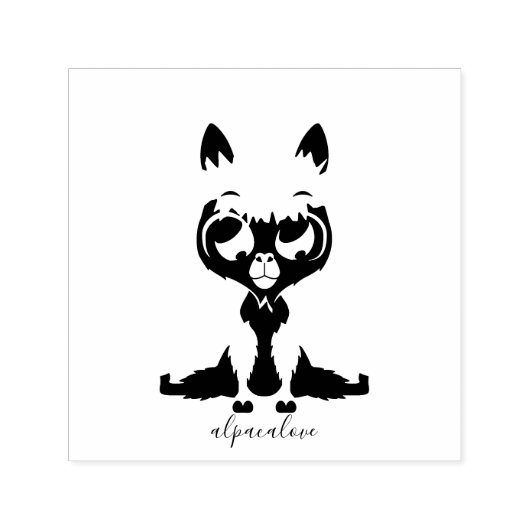 Mooie Dieren Baby Lama Zelfinktende Stempel (Design)