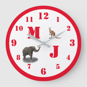 Mooie Dieren Geborduurde Acryl Wandklok Grote Klok