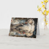 Mooie Dieren in het Bos Kerst Groet Kaart (Gele Bloem)