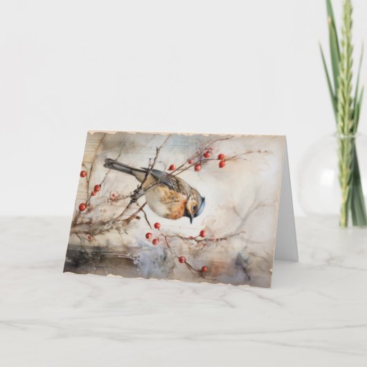 Mooie Dieren in het Woud Kerst Groet Kaart (Voorkant)