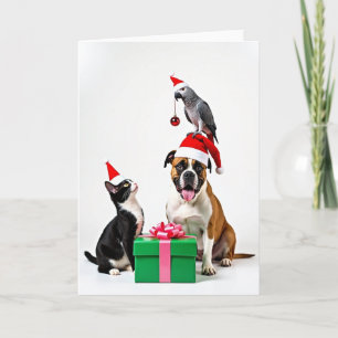 Mooie Dieren Kunst Kerstkaart Kaart