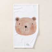 Mooie dieren monogram voor meisjes waterverf roze bad handdoek (Handdoek)