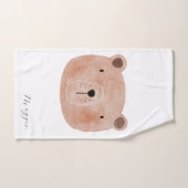 Mooie dieren monogram voor meisjes waterverf roze bad handdoek (Handdoek)