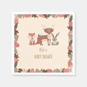Mooie Dieren uit het Bos Baby Shower / Strooigoed Servet