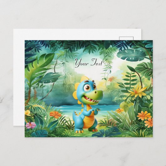 Mooie Dinosaurus Ansichtkaart Briefkaart (Voorkant / Achterkant)