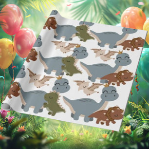 Mooie Dinosaurus Boho inpakpapier