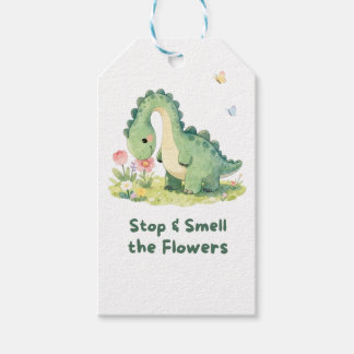 Mooie dinosaurus-cadeaubijslaters – Stop & Ruik aa Cadeaulabel