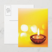 Mooie diwali diya illustratie briefkaart (Voorkant / Achterkant)